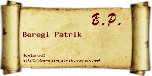 Beregi Patrik névjegykártya